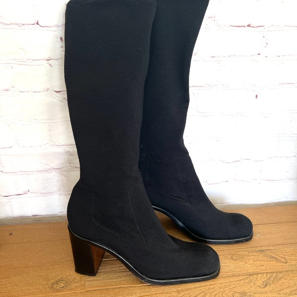 Black Stretch Boots - Made in Italy - Size EU 39 - Size US 8